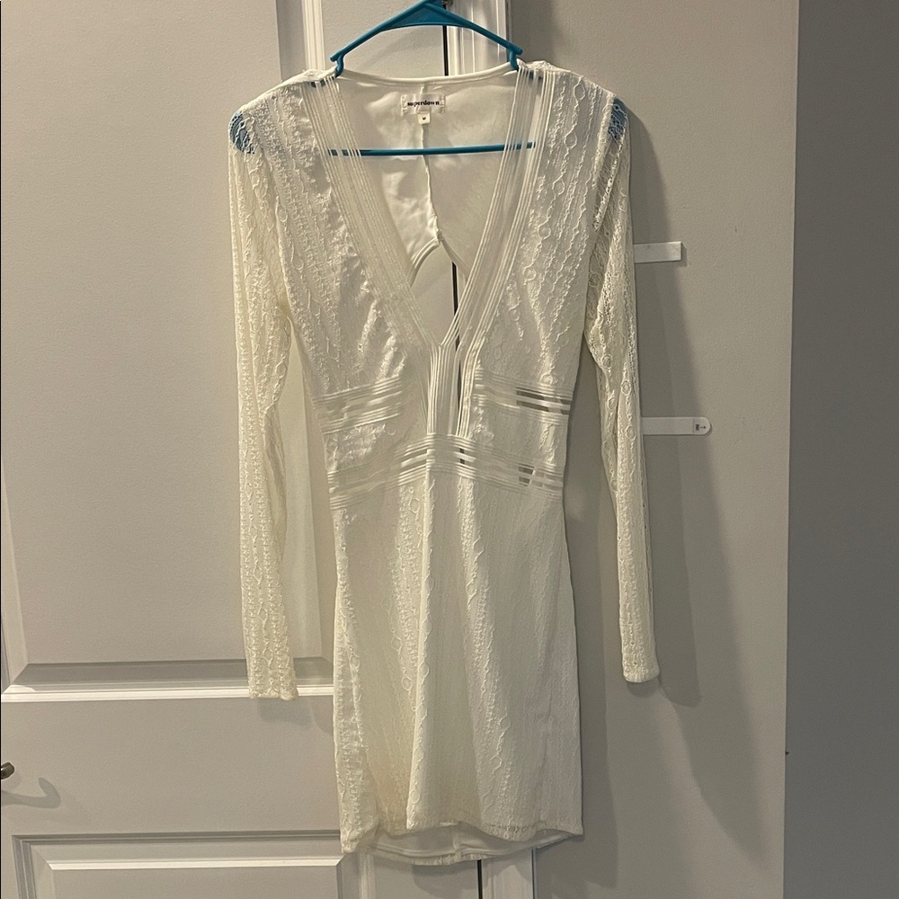 REVOLVE White Lace Mini Dress